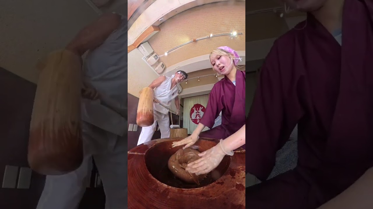 Mochi Macho Man💪🇯🇵pounds some chocolate mochi! #kyoto #matcha #muscle #fyp #mochimochi