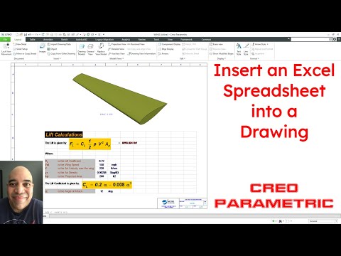 Creo Parametric - How to Insert an Excel Spreadsheet into a Drawing