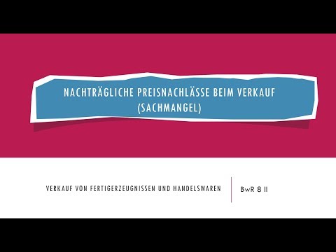 BwR 8 II - Sachmangel (Verkauf)