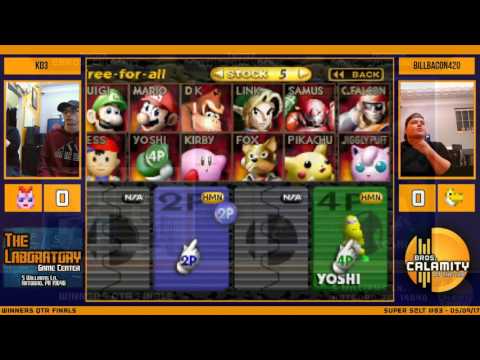 S@LT #83  BillBacon420 Yoshi, Falcon vs KD3 Puff, Pika   Winners Qtr Final   SSB64 Singles