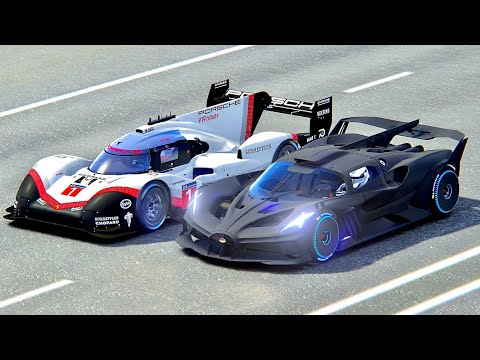 Bugatti Bolide Carbon Edition vs Porsche 919 EVO - Drag Race