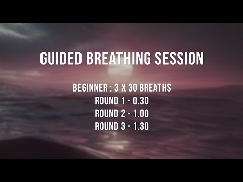 Wim Hof Guided Breathing (3 Rounds) | BEGINNER | W/Onscreen Timer