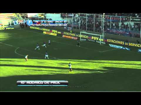 Gol De Paul. Tigre 3 Racing 1. Torneo Inicial 2013. Fecha 3. Fútbol para Todos