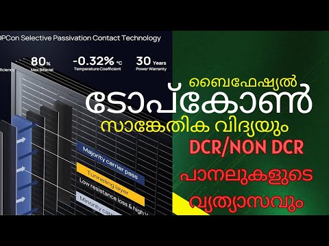 TOP CON/ BI-FACIAL SOLAR PANEL TECHNOLOGY!  MALAYALAM!