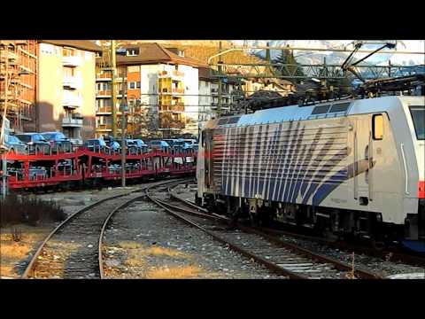 Stazione di Bolzano Bz transiti, fermate e manovre al tramonto