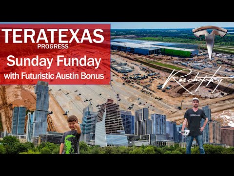 #Tesla #GigaTexas #TeraTexas - Sunday Funday Drone Flight w New Futuristic Urban Park Opens in ATX