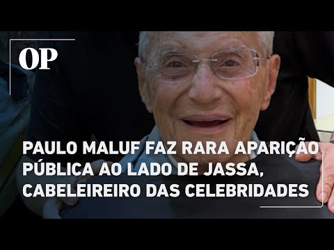 Paulo Maluf makes a rare public appearance alongside Jassa, celebrity hairdresser