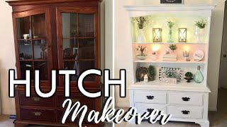 DIY HUTCH MAKEOVER / HOW TO CHALK PAINT FURNITURE / RUSTIC FARMHOUSE STYLE / IN WITH JEN