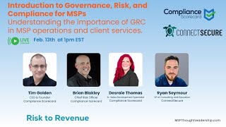 Introduction to Governance, Risk, and Compliance for MSPs 2/13/2025
