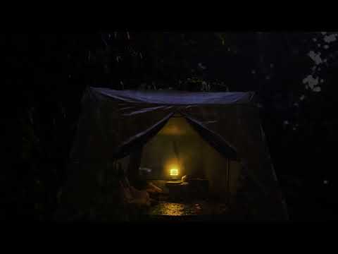 Rain on Tent and Campfire Crackling Near the River | 10 Hrs Sounds for Relaxation and Sleep