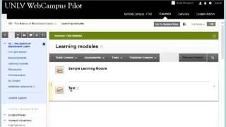 What does a UNLV Online Ed Course Look like in Blackboard Learn