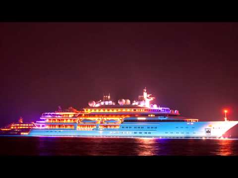 Corfu Nightscapes - Katara superyacht under the stars
