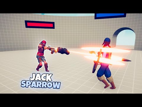 JACK SPARROW 1 vs 1 UNITS WITH HP BAR | TABS Gameplay