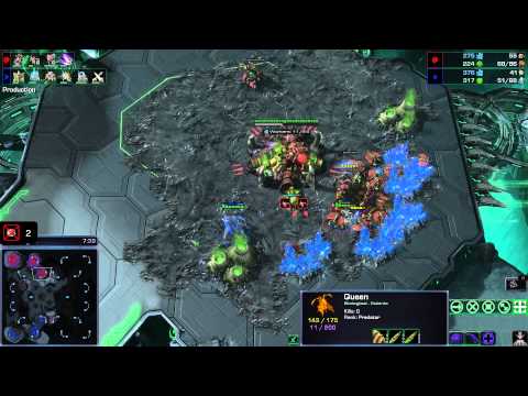 Starcraft II -- Heart of the Swarm -- G2 Snute (Z) v Daisy(P) on Deadwing LE