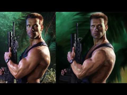 Arnold Schwarzenegger - Predator Speed painting - Experimental Music track by Sean Henry