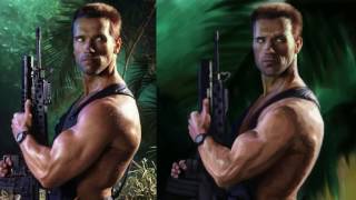 Arnold Schwarzenegger - Predator Speed painting - Experimental Music track by Sean Henry
