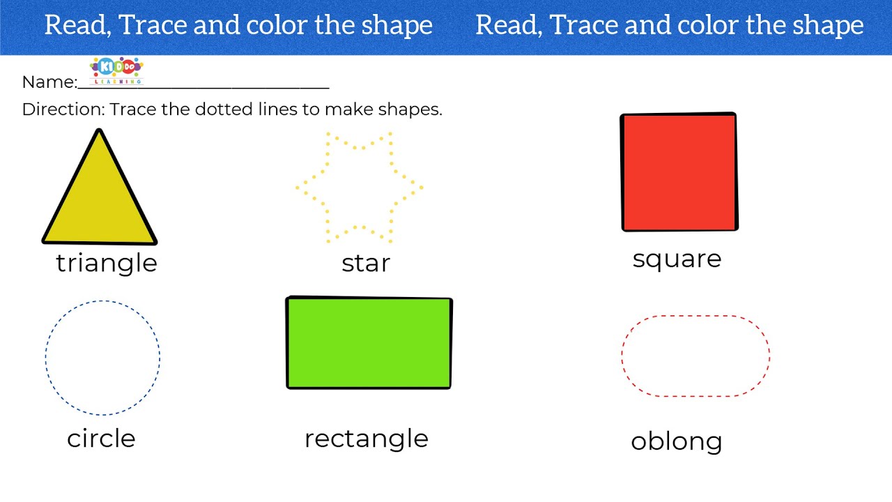 Color, trace and connect shapes | how to draw shapes step by step | color shape |