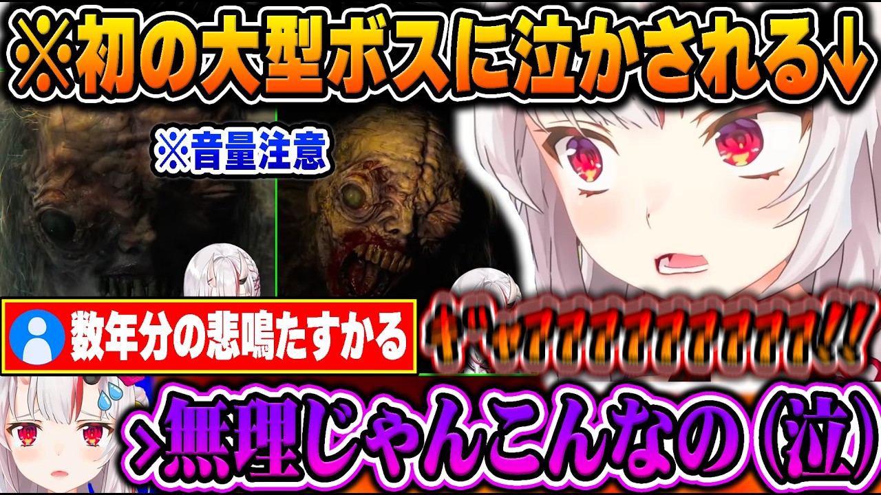 ボスが怖過ぎて悲鳴のオンパレード&初見ギミックに泣かされてしまうお嬢が可愛過ぎたw【ホロライブ 切り抜き Vtuber 百鬼あやめ】