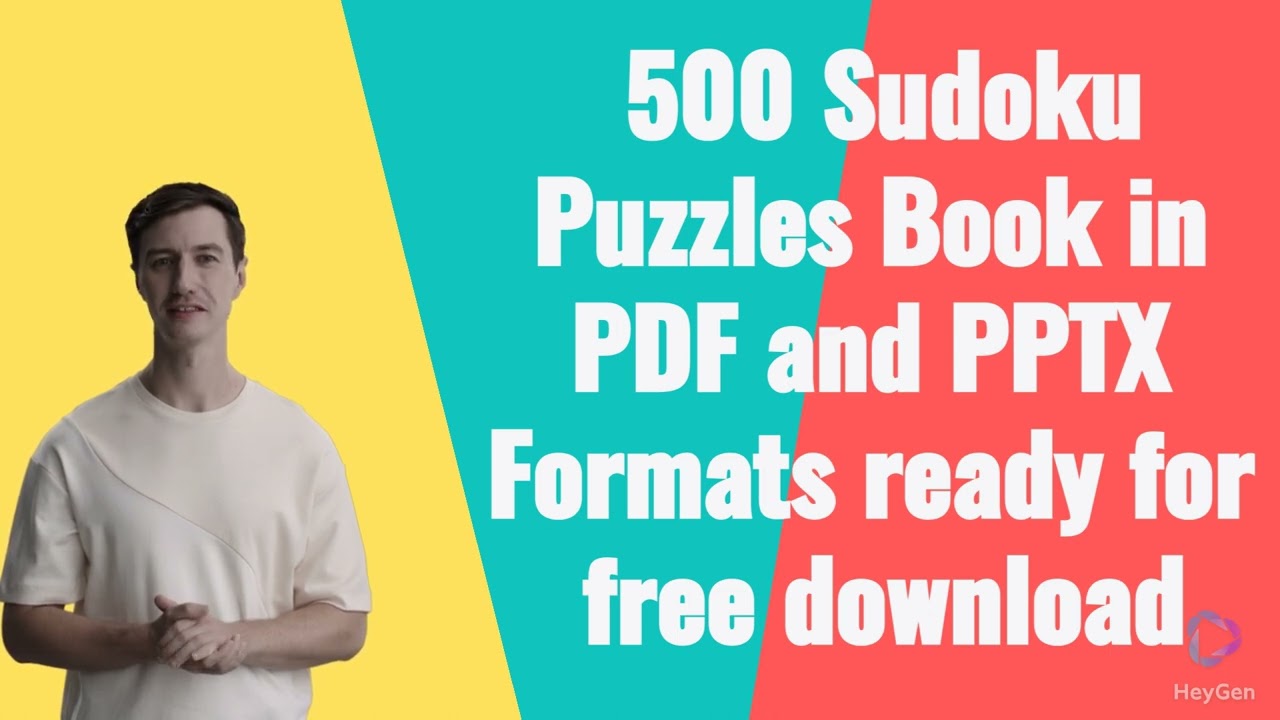 500 Sudoku Puzzles Book in PDF and PPTX Formats ready for free download