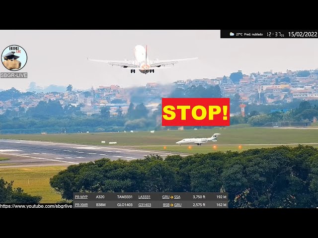 Jato invade a área da pista com avião da GOL a instantes do pouso