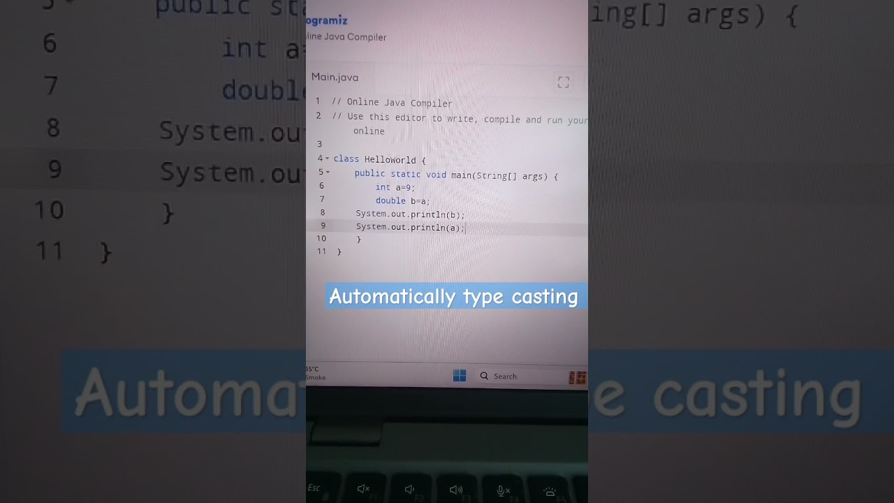 type casting in Java programming language #java #javaprogramming #coding #python