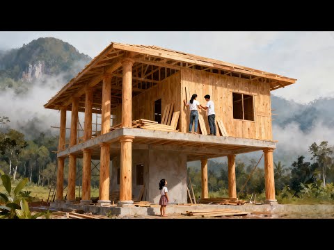 The young couple spent 165 days building their dream two-story log cabin | By@Lythica1988