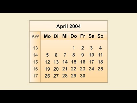 Kalender April 2004