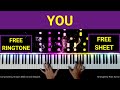 You (Armaan Malik) Piano Instrumental | Karaoke | Ringtone | Notes | English Song Keyboard