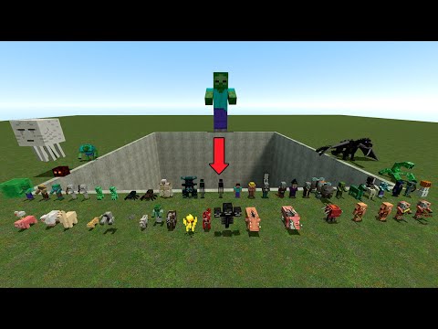 Spartan Kicking Minecraft Mobs in The Giant Pit | Garry's Mod