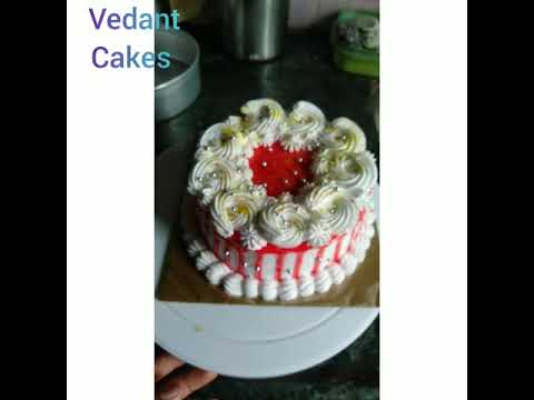 chocolate red design cake with roseate ❤️