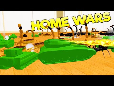 FLAMETHROWER ARMY TANKS TORCH GIANT SCORPIONS! Massive Campaign Battle - Home Wars Gameplay