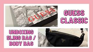 GUESS CLASSIC BAG UNBOXING GUESS ECO DESIGN EASY TO CARRY BODY BAG LIGHT WEIGHT AND VERY MINIMALIST