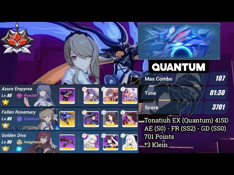 [HI3 SEA] [Ex Abyss Redlotus 415D] Tonatiuh EX (Qua) - AE (S0) FR (SS2) GD (SS0) - 701 Points