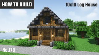 マイクラ建築：和モダンなログハウスの作り方。内装はアウトドア用品店。10x10ブロックで簡単に。No.178【Minecraft】