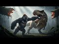 PERTARUNGAN DAHSYAT Sekawanan Gorilla Vs T Rex Di Tengah Hutan Purba Indonesia