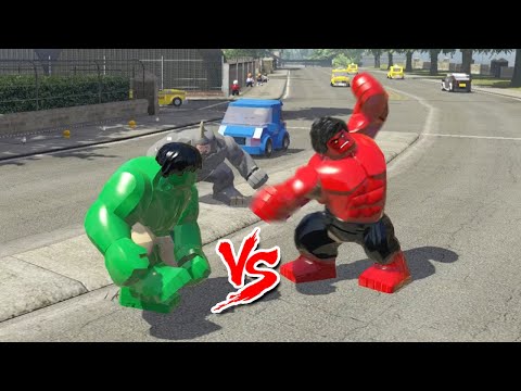 💥 HULK vs RED HULK vs RHINO – Epic LEGO MARVEL Superheroes Battle! Who Wins?
