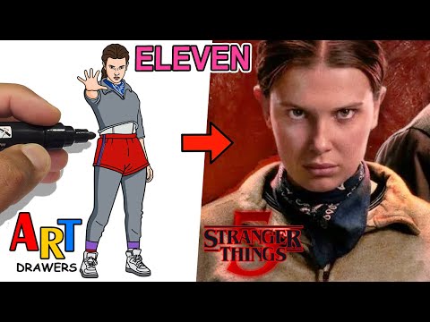 How to Draw Stranger Things 5 - ELEVEN ! Full Body