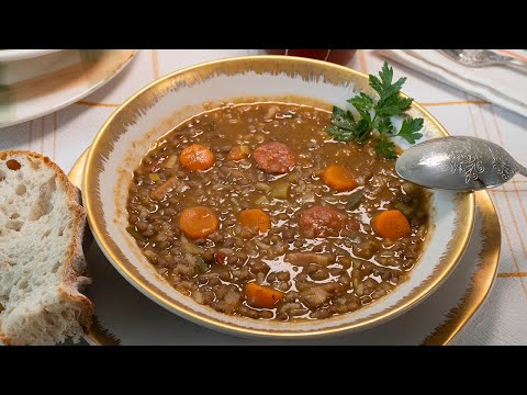 Lentejas guisadas con arroz. COCINA TRADICIONAL