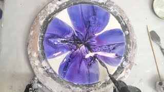 Violet Bloom~ “Purple Fairy Cross” ~Bloom Technique~Fluid Art