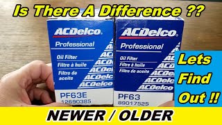 ACDelco PF63E Oil Filter Cut Open vs. ACDelco PF63 Oil Filter Cut Open