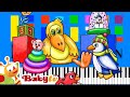 BabyTV Pinguin Rooster Slow EASY Medium 4K Piano Tutorial
