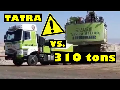 TATRA přepravuje 310 tun vážící těžební mašinu LIEBHERR / TATRY v Izraeli!