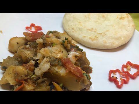 How about some Fried Baigan, eddoes, Guyana Shrimp and Sada Roti