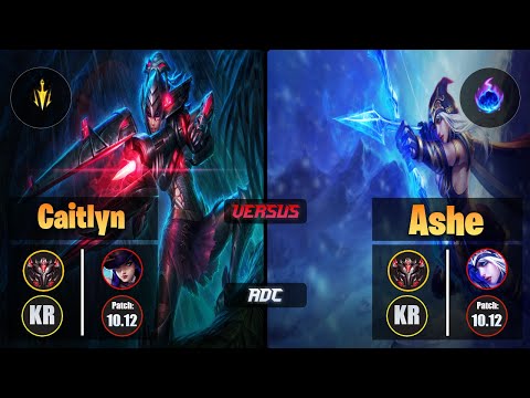 GrandMaster CAITLYN [Lethal Tempo] (ADC) VS  ASHE - Grandmaster KR Patch 10.12