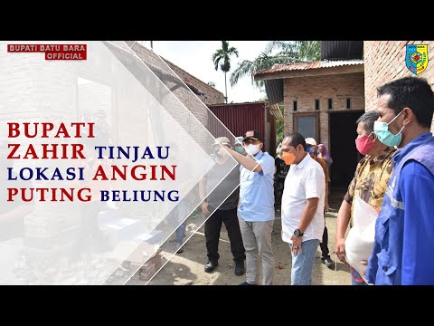 Dihantam Puting Beliung Puluhan Rumah Porak Poranda, Bupati Batu Bara Berikan Bantuan