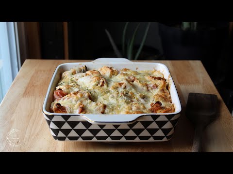 Ham & Gruyere Cheese Croissant Bake Recipe | The Sweetest Journey