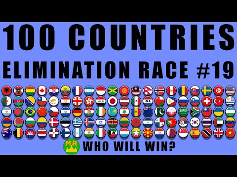 100 Countries Elimination Marble Race in Algodoo #19 \ Marble Race King