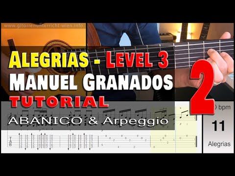 Alegrias Fragments (Manuel Granados) Level 3, Nr. 2 - [Abanico-Arpeggio Exercise]