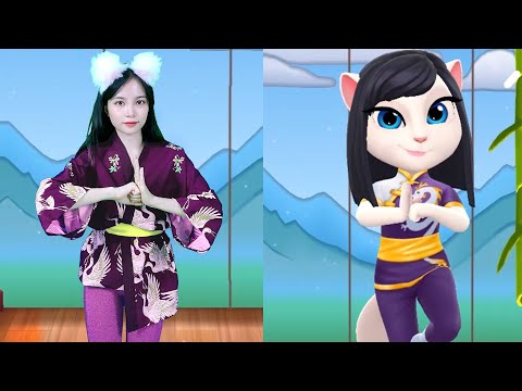 Imitate Angela's Super Cool Martial Arts - My Talking Angela 2 In The Real Life