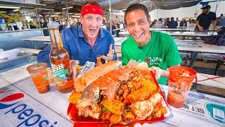Giant 11 Pound SEAFOOD MOUNTAIN!! 🦀 Shrimp Tray + King Crab in Los Angeles w/ Sonny!!